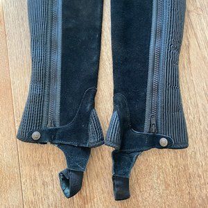 Ovation black suede half chaps, Size M